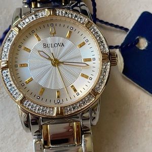 Bulova lady silwer & gold water resistant